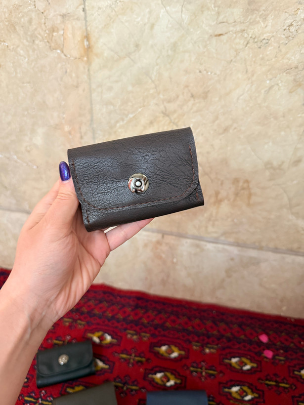 جاکارتی آکاردئونی جیبی جنس چرم مصنوعی نیل ست