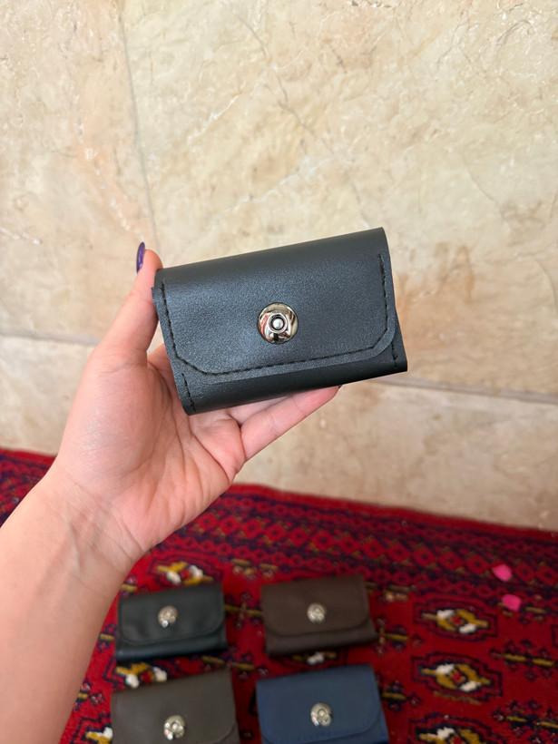 جاکارتی آکاردئونی جیبی جنس چرم مصنوعی نیل ست