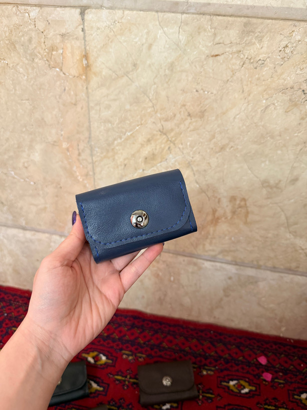 جاکارتی آکاردئونی جیبی جنس چرم مصنوعی نیل ست