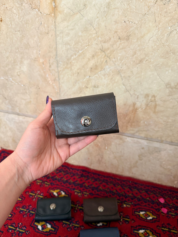 جاکارتی آکاردئونی جیبی جنس چرم مصنوعی نیل ست