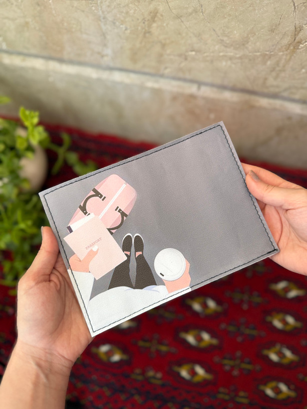 کیف شناسنامه یا پاسپورت فانتزی چرم مصنوعی نیل ست