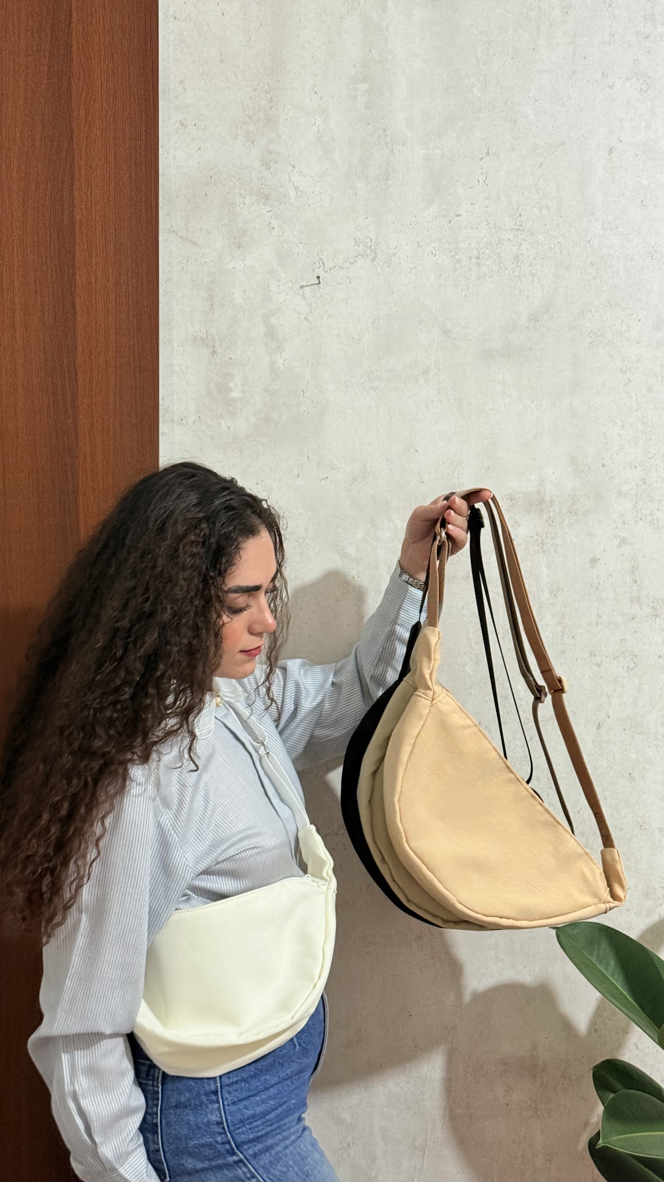 کیف کراسبادی پارچه ای کنفی نیل ست
